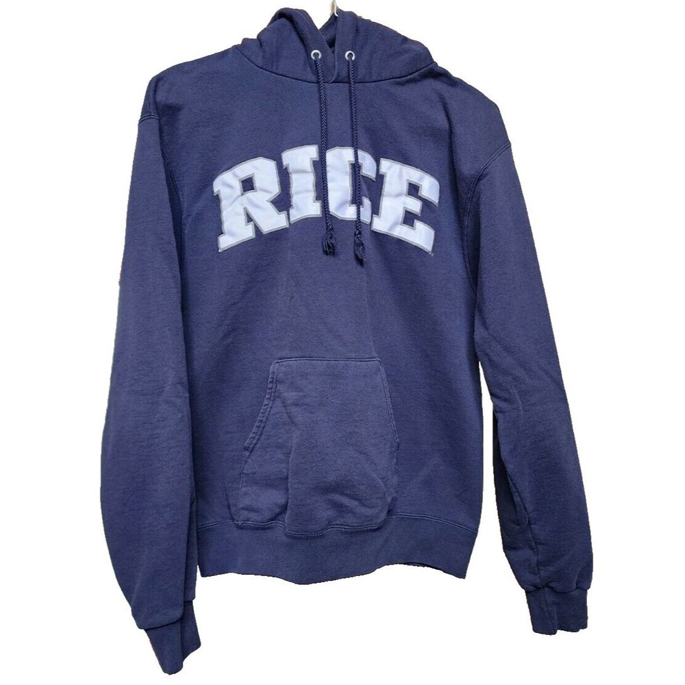Rice University Hoodie Blue Size Medium Embroidered Logo Front Pockets Pullover